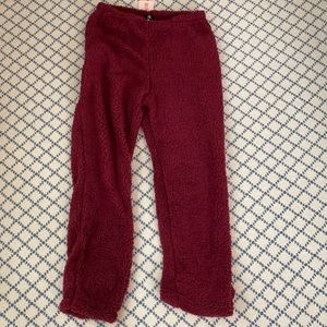 Red fluffy sweatpants from Missguided